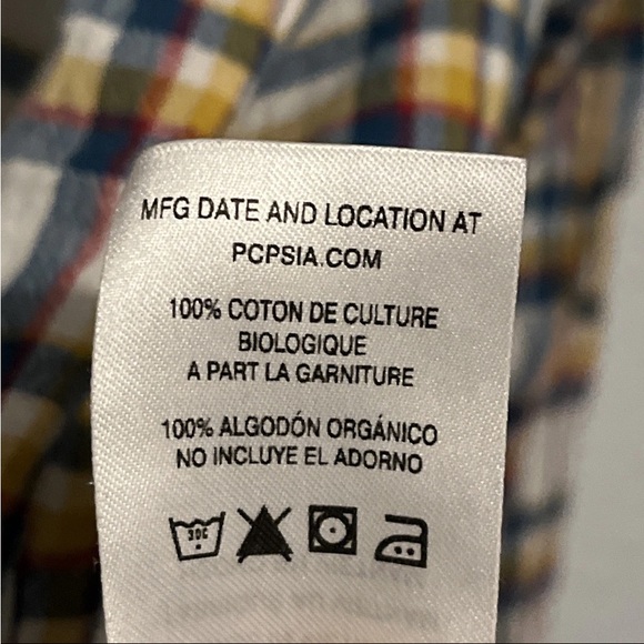 Patagonia Organic Cotton Plaid Button Front Steersman Shirt Anchor Big Blue Sur - Picture 5 of 8